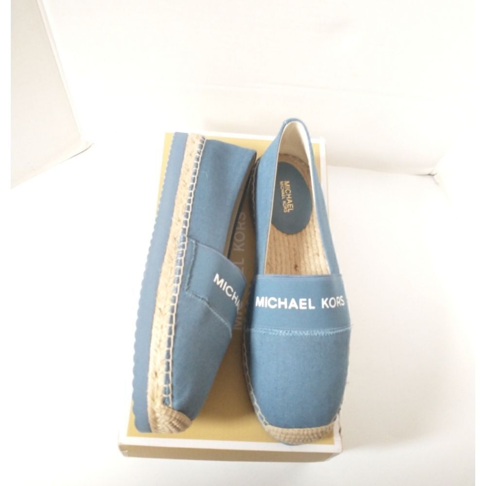 New! MICHAEL KORS Women's Vicky Espadrille Flats Shoes Denim Blue Size 9 - Picture 6 of 8